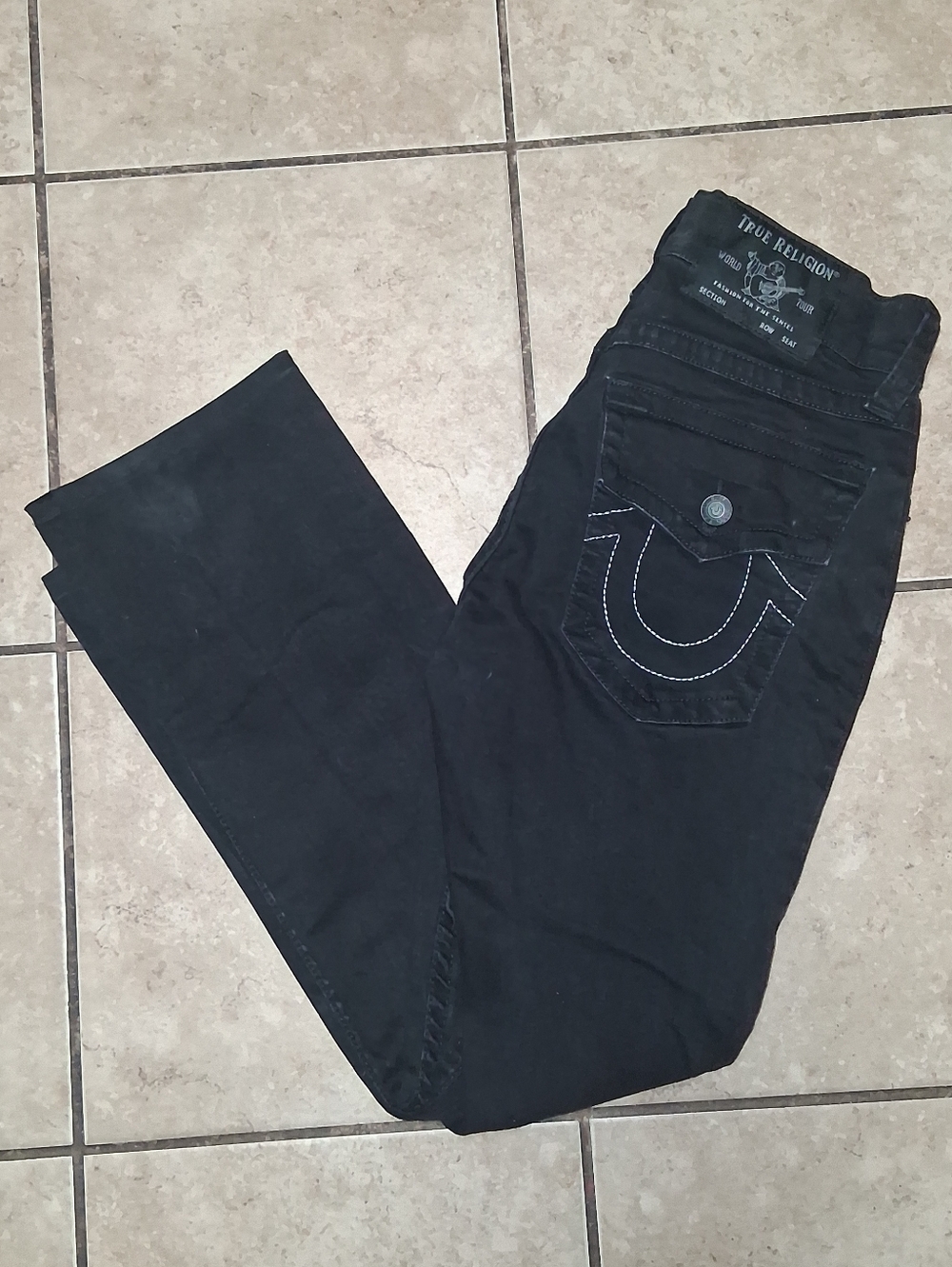 True Religion Women's Black Ricky Relaxed Fit Jeans